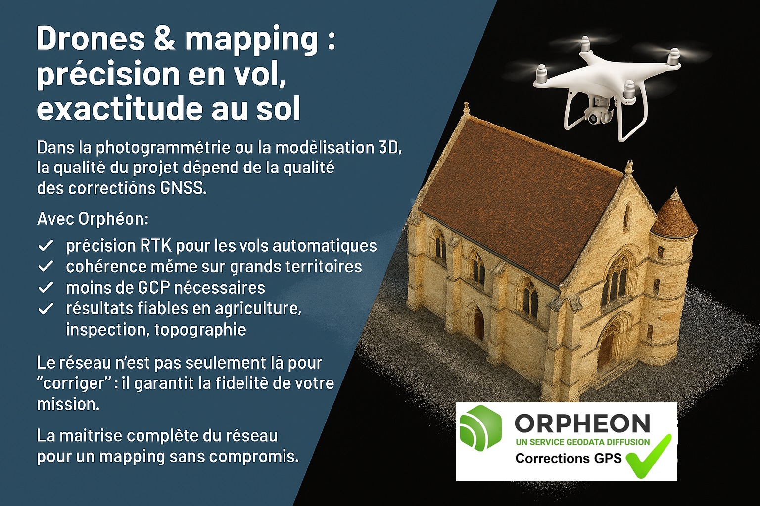 Drones & mapping : précision en vol, exactitude au sol